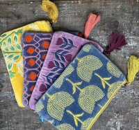 Samttäschchen FLORAL gelb